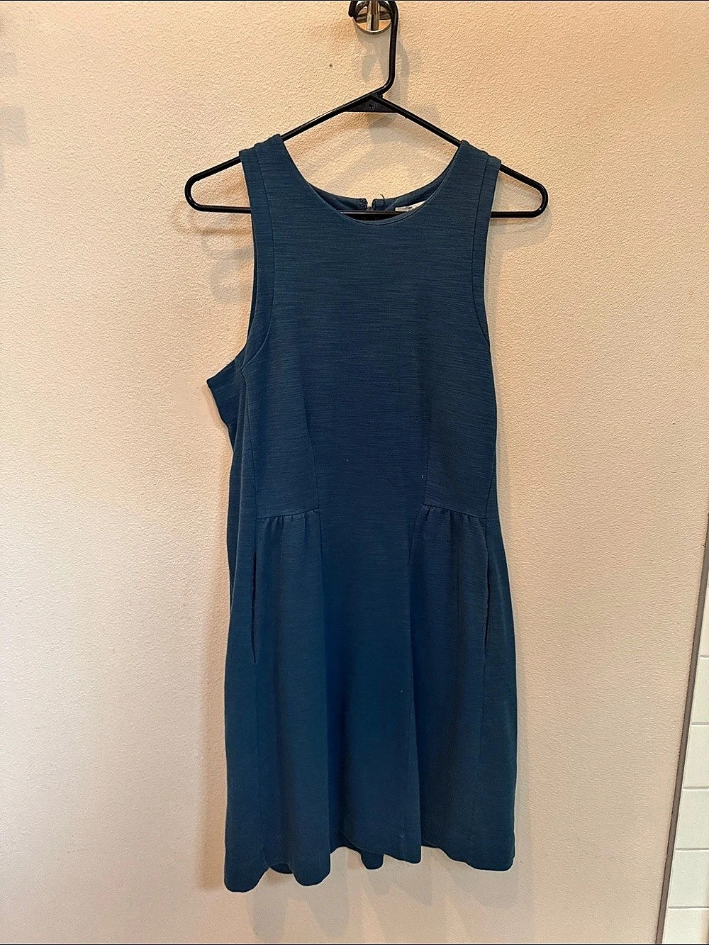 Madewell Sleeveless Midi Dress in Blue Size Large